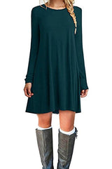 MOLERANI Women's Casual Plain Simple T-shirt Loose Dress