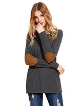 ROMWE Women's Loose Long Sleeve Elbow Patch T-Shirt - Free + Shipping