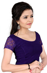 Vibes Designer Full Stitched Stretchable free size Saree Blouse (With Net Sleeves) - Free + Shipping