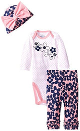 Gerber Baby Girls 3 Piece Set - Bodysuit, Cap and Pant - Free + Shipping