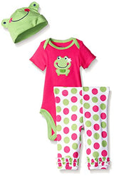 Gerber Baby Girls' 3 Piece Bodysuit, Cap, and Legging Set