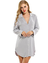 Avidlove Womens Sleep Shirt Luxury Sleepwear Long Sleeve Button-Front Nightshirts
womens brand