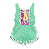 Newborn Baby Girls Ethnic Style Sleeveless Tassels Backless Floral Romper