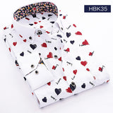 2017 New Fashion Men Long Sleeve Shirts Brand Casual Printed Men's Clothes Spring Autumn Shirts for Men Male Slim Shirt MCL049