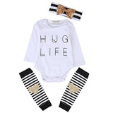 Newborn Baby Boy Girl Romper Tops + Headband+Leg Warmer 3PCS Outfits Set Clothes …