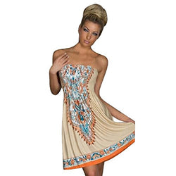 DaySeventh 1pc Women Wrapped Chest Waist Dress Bohemian Casual