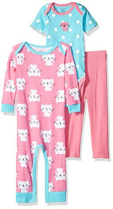 Gerber Baby Girls' 3 Piece Coverall Bodysuit and Legging Set