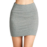 Fashionazzle Women's Basic Pintucked Mini Pencil Skirt Stretch Fabric