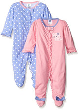 Gerber Baby Girls' 2 Pack Zip Front Sleep 'N Play