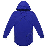 OLRIK Men's Hipster Hip Hop Hoodie Side Zipper Tshirt
