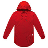 OLRIK Men's Hipster Hip Hop Hoodie Side Zipper Tshirt