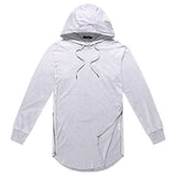 OLRIK Men's Hipster Hip Hop Hoodie Side Zipper Tshirt