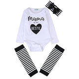 Newborn Baby Boy Girl Romper Tops + Headband+Leg Warmer 3PCS Outfits Set Clothes …