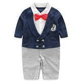 Fairy Baby Newborn Boy's Gentleman Romper Outfit with Bow Tie