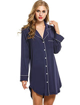 Avidlove Womens Sleep Shirt Luxury Sleepwear Long Sleeve Button-Front Nightshirts
womens brand