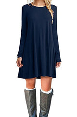 MOLERANI Women's Casual Plain Simple T-shirt Loose Dress