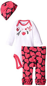 Gerber Baby Girls 3 Piece Set - Bodysuit, Cap and Pant