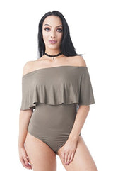 Ruffle Off The Shoulder Bodysuit
