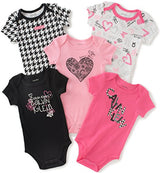 Calvin Klein Baby Girls' Assorted Short Sleeve Bodysuit (Pack of 5)
