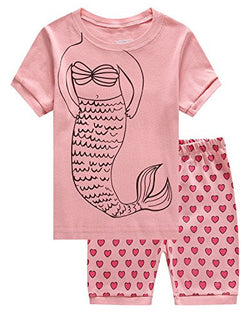 Girls Pajamas Little Kid Shorts Set 100% Cotton Clothes Size 12M-8Y
