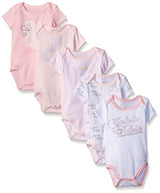Calvin Klein Baby Girls' Assorted Short Sleeve Bodysuit (Pack of 5)