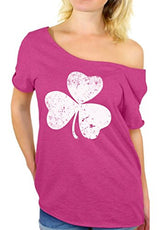 Awkward Styles Women's St. Patricks Day Shamrock Irish Clover Graphic Off Shoulder Tops T shirt
