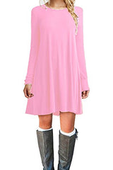 MOLERANI Women's Casual Plain Simple T-shirt Loose Dress