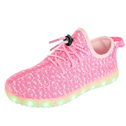 Lynnaa Boy's Girl's 7 Colors Light Up Led Luminous Shoes Flashing Sneakers