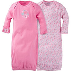 Gerber Baby Girls' 2 Pack Nightgowns