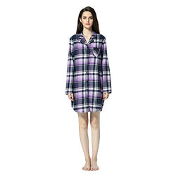 Women's Plaid Flannel Shirt Dress Blouse Mid-Long Style Boyfriend Plaid Sleepshirt
womens brand