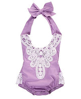 Baby Girls Lovely Ruffle Lace Collar Bodysuit with Headband