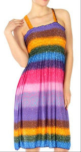 Bright Silky Smooth Smocked Bodice Sun Dress - Assorted Colors