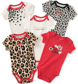 Calvin Klein Baby Girls' Assorted Short Sleeve Bodysuit (Pack of 5)