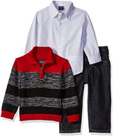 Nautica Baby Boys' Three Piece Set with Button Down Shirt, Sweater, and Pants