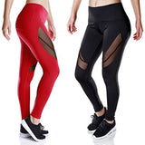 TALACCA Womens Active Mesh Yoga Capri Leggings w Pocket - High Waist Tight Workout Pants - Free + Shipping