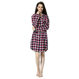 Women's Plaid Flannel Shirt Dress Blouse Mid-Long Style Boyfriend Plaid Sleepshirt
womens brand