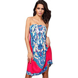 Shawhuaa Womens Sexy Vintage Strapless Summer Sun Dress Beachwear