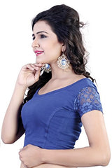 Vibes Designer Full Stitched Stretchable free size Saree Blouse (With Net Sleeves)