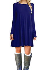 MOLERANI Women's Casual Plain Simple T-shirt Loose Dress