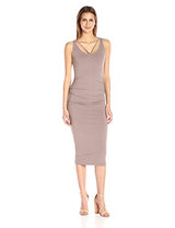 Michael Stars Women's Front to Back Midi Dress with Shirring - Free + Shipping