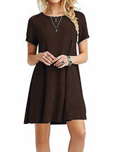 MOLERANI Women's Casual Plain Simple T-shirt Loose Dress