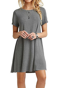 MOLERANI Women's Casual Plain Simple T-shirt Loose Dress