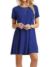 MOLERANI Women's Casual Plain Simple T-shirt Loose Dress