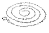 Fashion Women Girl Jewelry Rose Gold Plated Water Wave Ripples Chain Necklace Accessories Wholesale