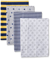 Gerber Baby Boys' 4 Pack Flannel Burp Cloths