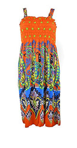 Bright Silky Smooth Smocked Bodice Sun Dress - Assorted Colors