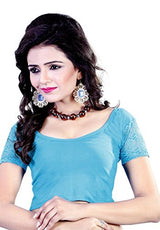 Vibes Designer Full Stitched Stretchable free size Saree Blouse (With Net Sleeves) - Free + Shipping