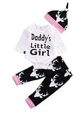 Baby Girls Daddy's Little Girl Long Sleeve Bodysuit and Deer Pants Outfit with Hat