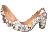 New Fashion Freeshipping  Casual Round toe women shoes  middle thick heel with Print Flower Sexy Shoes Fashion Cool RL775