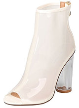 Cape Robbin Benny-1 Open Toe Block Chunky Clear Perspex Heel Ankle Boot Bootie Shoe